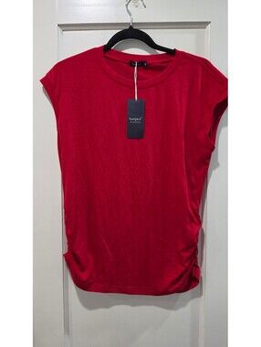 Sampeel Red Short Sleeve Top Size S